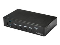 StarTech.com Switch KVM USB HDMI à 4 ports - Commutateur écran clavier souris HDMI avec hub USB 3.0 intégré - 1080p (SV431HDU3A2) - Commutateur écran-clavier-souris/USB - 4 x KVM / audio / USB + 3 x SuperSpeed USB - 1 utilisateur local - Montable sur rack - CA 120/230 V / CC 9 - 12 V - pour P/N: SV431RACK SV431HDU3A2