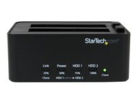 StarTech.com Dual Bay Hard Drive Duplicator and Eraser, Standalone HDDSSD ClonerCopier, USB 3.0 to SATA Docking Station, Hard Disk Duplicator and Sanitizer Dock - ToollessTop-Loading Design - Duplicateur de disque dur - 2 Baies (SATA-300) - pour P/N: SVA12M5NA SATDOCK2REU3