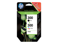 HP 300 - Pack de 2 - noir, couleur (cyan, magenta, jaune) - original - cartouche d'encre - pour Deskjet F4210, F4213, F4230, F4235, F4250, F4273, F4274, F4275, F4283, F4288, F4292, F4293 CN637EE