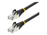 StarTech.com 7m CAT6a Ethernet Cable - Black - Low Smoke Zero Halogen (LSZH) - 10GbE 500MHz 100W PoE++ Snagless RJ-45 w/Strain Reliefs S/FTP Network Patch Cord - Cordon de raccordement - RJ-45 (M) pour RJ-45 (M) - 7 m - S/FTP - CAT 6a - IEEE 802.3bt - sans halogène, moulé, sans crochet, bloqué - noir NLBK-7M-CAT6A-PATCH