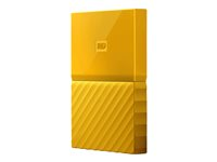 WD My Passport WDBYFT0030BYL - Disque dur - chiffré - 3 To - externe (portable) - USB 3.0 - AES 256 bits - jaune WDBYFT0030BYL-WESN