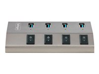 StarTech.com 4-Port Self-Powered USB-C Hub with Individual On/Off Switches, USB 3.0 5Gbps Expansion Hub w/Power Supply, Desktop/Laptop USB-C to USB-A Hub, 4x BC 1.2 (1.5A), USB Type C Hub - USB-C/A Host Cables (5G4AIBS-USB-HUB-EU) - Concentrateur (hub) - 4 x USB 3.2 Gen 1 - de bureau 5G4AIBS-USB-HUB-EU