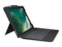 Logitech Slim Combo - Clavier et étui - rétroéclairé - Apple Smart connector - AZERTY - Français bleu classique étui - pour Apple 10.5-inch iPad Air (3ème génération); 10.5-inch iPad Pro 920-008411