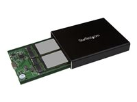 StarTech.com Boîtier USB 3.1 (10 Gb/s) dual slot pour SSD mSATA avec RAID - Boîtier USB 3.1 externe 2x mSATA - USB-A et USB-C - Aluminium - Baie de stockage flash - 2 Baies - USB 3.1 (externe) - pour P/N: TBLT3MM1MA, TBLT3MM2M, TBLT3MM2MA SMS2BU31C3R