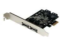 StarTech.com Carte contrôleur PCI Express avec 2 ports SATA III interne et 2 ports eSATA externe - Adaptateur eSATA / SATA - Contrôleur de stockage - 2 Canal - SATA 6Gb/s / eSATA 6Gb/s - profil bas - PCIe x1 - pour P/N: S251SMU33EP, S3520BU33ER, S355BU33ERM, ST521PMINT PEXESAT322I