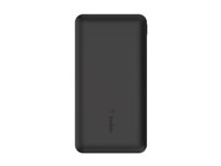 Belkin BOOST CHARGE - Banque d'alimentation - 10000 mAh - 15 Watt - 3 connecteurs de sortie (2 x USB, 24 pin USB-C) - noir BPB011BTBK