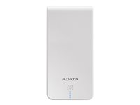 ADATA P20100 - Banque d'alimentation - 20100 mAh - 72.36 Wh - 2.1 A - 2 connecteurs de sortie (USB) - sur le câble : Micro-USB - blanc AP20100-5V-CWHBL