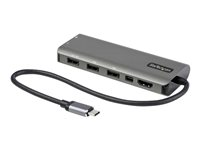 StarTech.com Adaptateur Multiports USB-C - USB-C vers HDMI ou Mini DisplayPort 4K 60Hz - Alimentation 100W PT - Hub USB 4 Ports 10Gbps - Mini Dock USB Type-C - Câble Intégré 30cm (DKT31CMDPHPD) - Station d'accueil - USB-C / Thunderbolt 3 - HDMI, Mini DP DKT31CMDPHPD