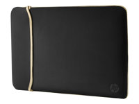 HP Neoprene Reversible Sleeve - Housse d'ordinateur portable - 14" - noir, or - pour HP 14, 14s; Chromebook 11, 14, 14a; Chromebook x360 11, 14, 14a, 14b, 14c; ENVY 13; ENVY x2 12; x360 13; Pavilion 14; Pavilion x360 11, 13, 14; Spectre 13; Spectre x2 12; x360 13, 14; Stream 14; Stream x360 13, 14; x2 10; x360 11 2UF59AA#ABB