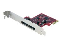 StarTech.com Carte contrôleur 2 ports SATA 6Gbps PCI Express eSATA - Contrôleur de stockage - 2 Canal - eSATA 6Gb/s - PCIe - pour P/N: BNDTB10GI, BNDTB210GSFP, BNDTB310GNDP, BNDTB410GSFP, BNDTB4M2E1, BNDTBUSB3142 PEXESAT32