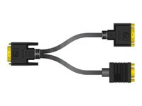 Chip PC Jack PC Dual-screen Y-Cable - Câble VGA - DVI-I (M) pour HD-15 (VGA), DVI-D (F) - pour P/N: CPN06249, CPN06250, CPN06283, CPN06303, CPN06304, CPN06375 CPN02176