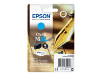 Epson 16XL - 6.5 ml - XL - cyan - original - emballage coque avec alarme radioélectrique/ acoustique - cartouche d'encre - pour WorkForce WF-2010, 2510, 2520, 2530, 2540, 2630, 2650, 2660, 2750, 2760 C13T16324022