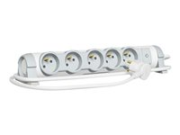 C2G Multi-Outlet Extension for Comfort - Coupe-circuit - CA 230 V - 3500 Watt - entrée : alimentation - connecteurs de sortie : 5 (3 pôles (France/Belgique)) - 1.5 m - blanc 80817