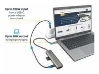 StarTech.com Adaptateur Multiport USB-C - USB Type C vers HDMI 2.0 4K 60Hz, Alimentation 100W Passthrough, SD/MicroSD, Hub 2 Ports USB 3.0 - GbE - Mini Dock USB-C - Câble Intégré 30cm (DKT30CHSDPD) - Station d'accueil - USB-C / Thunderbolt 3 - HDMI - 1GbE DKT30CHSDPD1