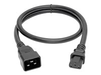 Tripp Lite 3ft PDU Power Cord Cable C13 to C20 Heavy Duty 15A 14AWG 3' - Câble d'alimentation - IEC 60320 C20 pour IEC 60320 C13 - CA 100-250 V - 91.44 cm - moulé - noir P032-003