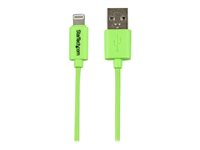 StarTech.com Câble Apple Lightning vers USB pour iPhone, iPod, iPad 1m - Cordon de charge / synchronisation Mâle/Mâle - Vert - Câble Lightning - Lightning (M) pour USB (M) - 1 m - double blindage - vert - pour Apple iPad/iPhone/iPod (Lightning) USBLT1MGN