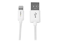 StarTech.com Câble Apple® Lightning vers USB pour iPhone, iPod, iPad 30 cm Blanc - Câble iPhone Court - Chargeur Synchronisation Lightning - Câble Lightning - Lightning mâle pour USB mâle - 30 cm - double blindage - blanc - pour P/N: ST4200MINI2, ST4200MINIC, TB3DK2DHV, TB3DK2DHVUE, TB3DKDPMAW, TB3DKDPMAWUE USBLT30CMW