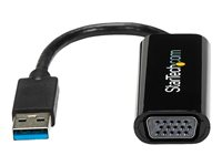 StarTech.com Adaptateur USB vers VGA - Carte graphique externe - USB 3.0 - Slim - 1080p - Adaptateur multi-écrans - Adaptateur vidéo - Conformité TAA - USB type A mâle pour HD-15 (VGA) femelle - 19 cm - noir - pour P/N: MXT101MM USB32VGAES