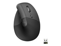 Logitech Lift for Business - Souris verticale - ergonomique - 6 boutons - sans fil - Bluetooth, 2.4 GHz - récepteur USB Logitech Logi Bolt - graphite 910-006494