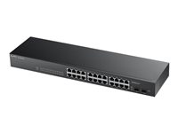 Zyxel GS1900-24 - Commutateur - intelligent - 24 x 10/100/1000 + 2 x Gigabit SFP - de bureau, Montable sur rack, fixation murale GS1900-24-EU0101F