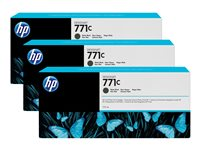 HP 771C - Pack de 3 - 775 ml - noir mat - original - cartouche d'encre - pour DesignJet Z6200, Z6600, Z6610, Z6800, Z6810 B6Y31A