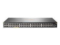 HPE Aruba 2930F 48G PoE+ 4SFP+ - Commutateur - C3 - Géré - 48 x 10/100/1000 (PoE+) + 4 x 1 Gigabit / 10 Gigabit SFP+ - flux d'air côte à côte - Montable sur rack - PoE+ (370 W) JL256A