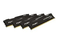 HyperX FURY - DDR4 - 32 Go: 4 x 8 Go - DIMM 288 broches - 2400 MHz / PC4-19200 - CL15 - 1.2 V - mémoire sans tampon - non ECC - noir HX424C15FB2K4/32