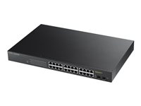 Zyxel GS1900-24HP - Commutateur - intelligent - 24 x 10/100/1000 (PoE+) + 2 x Gigabit SFP - de bureau, Montable sur rack, fixation murale - PoE+ (170 W) GS1900-24HP-EU0101F