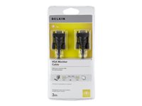 Belkin PC Monitor Cable - Câble VGA - HD-15 (VGA) (M) pour HD-15 (VGA) (M) - 3 m - moulé, bloqué, vis moletées F2N028BT3M