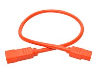 Tripp Lite 2ft Heavy Duty Power Extension Cord 15A 14 AWG C14 C13 Orange 2' - Câble d'alimentation - IEC 60320 C14 pour IEC 60320 C13 - 250 V - 15 A - 60 cm - moulé - orange P005-002-AOR