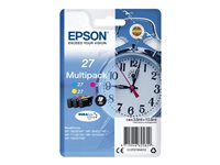 Epson 27 Multi-Pack - Pack de 3 - 10.8 ml - jaune, cyan, magenta - original - emballage coque avec alarme radioélectrique/ acoustique - cartouche d'encre - pour WorkForce WF-3620, WF-3640, WF-7110, WF-7210, WF-7610, WF-7620, WF-7710, WF-7715, WF-7720 C13T27054022