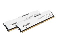 HyperX FURY - DDR3 - kit - 8 Go: 2 x 4 Go - DIMM 240 broches - 1600 MHz / PC3-12800 - CL10 - 1.5 V - mémoire sans tampon - non ECC - blanc HX316C10FWK2/8