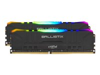 Ballistix RGB - DDR4 - kit - 16 Go: 2 x 8 Go - DIMM 288 broches - 3600 MHz / PC4-28800 - CL16 - 1.35 V - mémoire sans tampon - non ECC - noir BL2K8G36C16U4BL