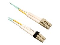 Tripp Lite 3M 10Gb Duplex Multimode 50/125 OM3 LSZH Fiber Optic Patch Cable LC/LC Aqua 10' 10ft 3 Meter - Cordon de raccordement - multi-mode mini-LC (M) pour LC multi-mode (M) - 3 m - fibre optique - duplex - 50 / 125 microns - OM3 - turquoise N836-03M