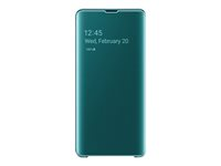 Samsung Clear View Cover EF-ZG975 - Protection à rabat pour téléphone portable - vert - pour Galaxy S10+, S10+ (Unlocked) EF-ZG975CGEGWW